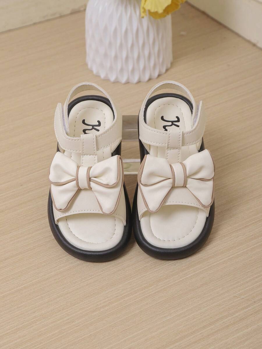 1 Pair Soft Sole Bowknot Princess Girls Children Sandals, Girls Sports Casual Sandals, Comfortable Non-Slip