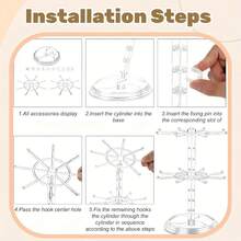 1个旋转钥匙扣展示架，适用于玩偶，透明亚克力材质，可悬挂多个钥匙扣，适用于派对活动和圣诞节等场合。 - 透明色-1PC - 查看 7