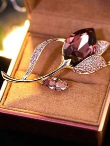 1 pieza Broche de tulipán de cristal para mujer (disponible en varios colores) - Broche de tulipán - Ver 9