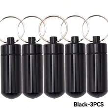 Conjunto de 6 porta-comprimidos de chaveiro, porta-comprimidos portátil, porta-comprimidos de alumínio impermeável, pequeno porta-comprimidos para viagens e acampamentos ao ar livre.