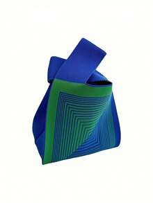 Fashionable Geometric Pattern Knotted Bag, Women's Geometric Pattern Crochet Bag, Suitable For Vacation, Mini Crochet Handbag, Popular Beach Bag, Elegant Women's Wristlet Clutch - Lightweight, Wedding Bride Bridesmaid Gift, Party Gift, Christmas Gift, Thanksgiving Gift, Bridal Shower Gift, Back To School Gift, Teacher Gift, Easter Gift - Multicolor - View 11