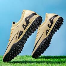 男士足球鞋，鞋底耐磨，适用于天然草坪和人造草坪 - 黃色 - 查看 4