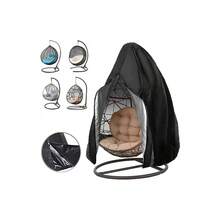 Oxford 210 Double Egg Hanging Chair Cover For Patio, Water Resistant, Durable, Waterproof, For Outdoor Porch Wicker Egg Swing. - Black - View 2