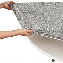 Walrus Round Vinyl Tablecloth Elastic Edge Flannel Backed Table Cover Grey 142 Cm Round - Grey - View 3