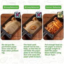 50/100 piezas Forros desechables antiadherentes para freidora de aire Moroder - Rectangulares, papel de hornear a prueba de aceite e impermeable, adecuado para freidoras de aire de doble capa, excelente para freír papas fritas, nuggets de pollo, alitas y talla grande. - Multicolor - Ver 10