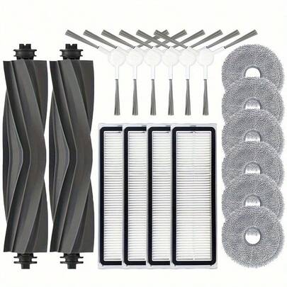 1 Set Dreame L10 Series Robot Vacuum Accessory Kit - Compatible With L10 Prim/L10s Pro/L10 Pro, Includes 2 HEPA Filters, 2 Main Brushes, 6 Mop Cloths - Plastic & Cloth Floor Attachment Set