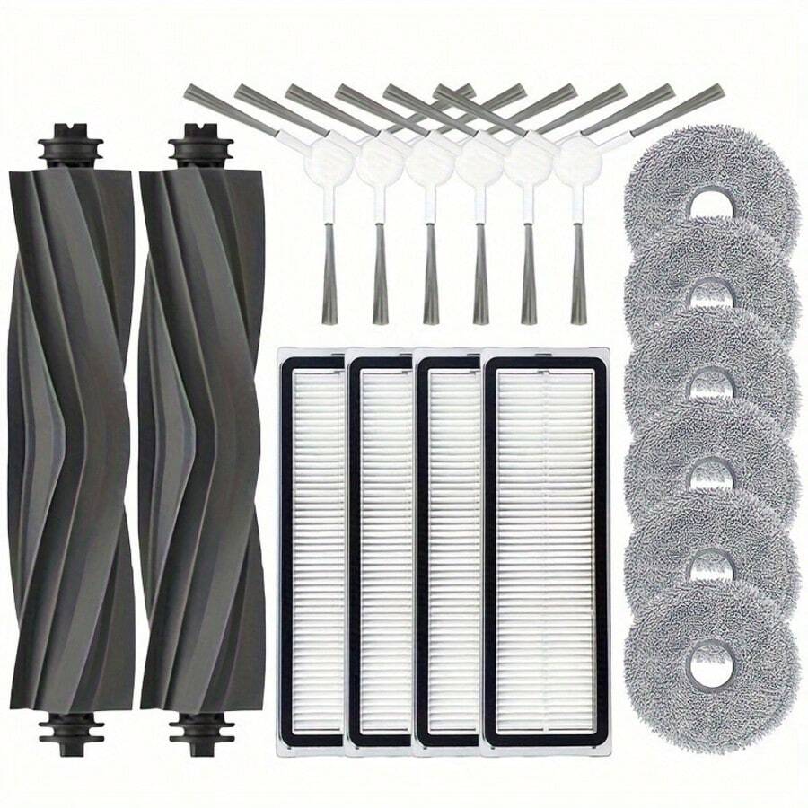 1 Set Dreame L10 Series Robot Vacuum Accessory Kit - Compatible With L10 Prim/L10s Pro/L10 Pro, Includes 2 HEPA Filters, 2 Main Brushes, 6 Mop Cloths - Plastic & Cloth Floor Attachment Set