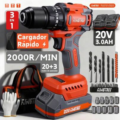 Taladro Rotomartillo 1/2'' Sin Escobillas 2baterías 3ah