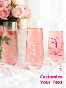 1-8张定制姓名标签贴纸，个性化贴纸，姓名贴纸，日期贴纸，DIY礼物，手写字体贴纸，婚礼贴纸，定制闪光姓名贴纸，礼品贴纸，定制全息姓名贴纸。适用于玻璃杯、马克杯、卷筒、气球、水瓶等。永恒的爱，DIY套装 - 藍白色 - 查看 2