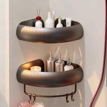 Esquinero para Bao Regadera Ventosa Repisas Sin Taladro Organizador de Regadera Metal de Aluminio Porta Shampoo Antixido Estante Organizador Bao Gris Mueble para Regadera - pegamento triangular 2unidades - Ver 2