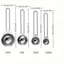 8pcs Stainless Steel Measuring Cups And Spoons Set, Dual-Color Gold And Silver Handle Design, Practical Kitchen Tools For Stirring Milk And Coffee - Gold-plated Set - View 6