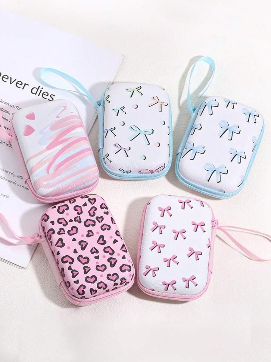 创意彩绘数据线充电器收纳袋，专为整理数据线、充电器、耳机和其他小型数码产品而设计。采用一体式EVA材质，顺滑拉链设计，360°全方位保护，让您的数码配件收纳告别单调。 - 彩色 - 查看 1