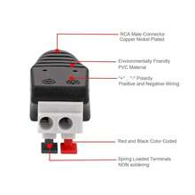 RCA To Speaker Wires Adapter, 4Pcs RCA Male To Spring Press Type Terminal Speaker Wire Cable Converter Non-Soldering RCA Jacks - 1 - View 3