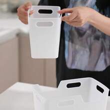 1个/3个装塑料软质收纳篮，长方形小篮，透明，适用于家庭、浴室、书桌、橱柜，S/M/L码 - 透明 - 查看 9