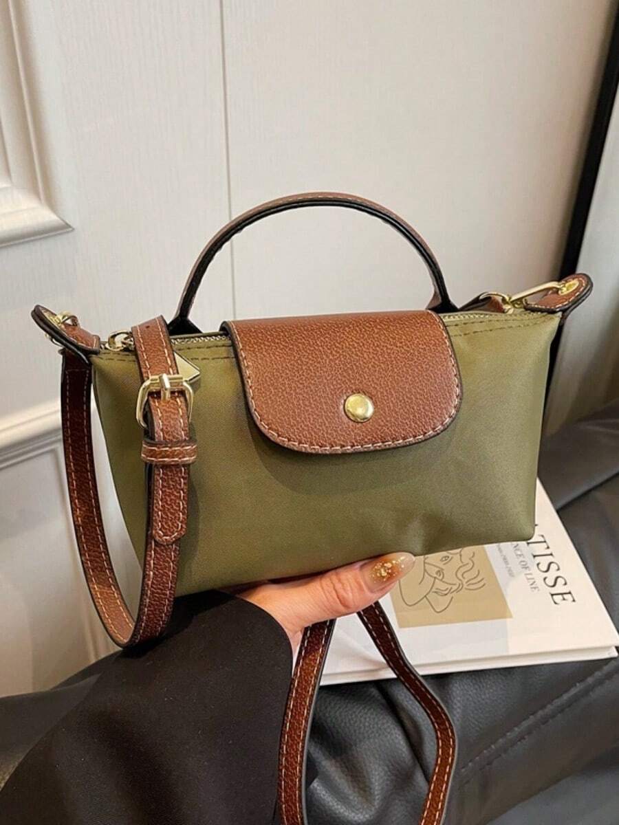 New Retro-Style Large-Capacity Women's Handbag That Can Be Carried By Hand Or Worn Crossbody - 軍綠色 - 查看 1