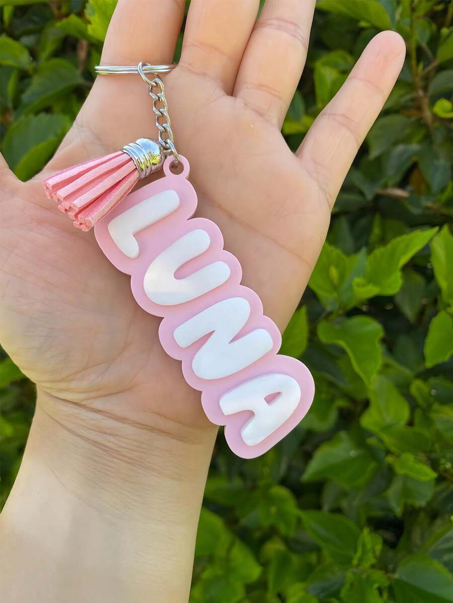 Personalized Floral/Bow Name Tags, Suitable For Backpacks, Luggage, Diaper Bags, Can Customize Name Tags, Teen's Name Keychains, Customized Lunch Box Labels, Schoolbag Labels, Teen's Gifts - Multicolor - View 1