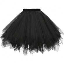 Elegant Tutu Dress Puffy Skirt Fluffy Underskirt Layered Tulle Petticoat For Women Girls, Cosplay Dance Costume & Halloween Christmas Parties - Pink - View 3