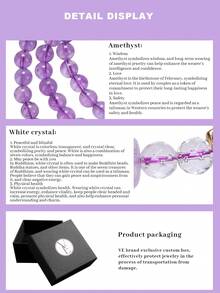 VE 1 Stück hochwertiges S925 Silber Natürlicher Amethyst Mehrschicht Armband, mit geschnitzter Amethyst Pixiu Perle, kombiniert mit weißem Quarz & gelbem Phantomquarz, zieht Wohlstand & Glück an, reinigt Energie, balanciert 7 Chakren, Natürlicher Kristall Armband für Frauen, Mehrschicht Energie Schmuck. Farbe des Schmucks variiert - Armband - View 5