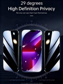 4片装隐私保护全屏钢化玻璃保护膜，兼容，丝印防窥全屏手机保护膜，兼容 17/17Air/17Pro/17ProMax/15/15Plus/15Pro/15ProMax/14/14Pro/14ProMax/14Plus/13/13Pro/13ProMax/12/12Pro/12ProMax/11/11ProMax/11Pro/X/XS/XS Max - 黑色-4PCS - 查看 4