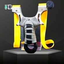 Tirachinas de francotirador 98k de metal con funciones de mira horizontal y luz roja, para práctica de caza y tiro al aire libre, juguete portátil,Incluye 1 lanzacohetes de acero inoxidable, 5 pares de correas, 200 proyectiles metálicos, 600 proyectiles de barro y 1 mira láser - Gris - Ver 5