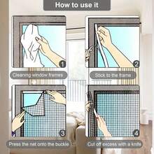 Red de mosquitos autoadhesiva para ventana, malla invisible anti-insectos, fácil de instalar, pantalla de ventana invisible que bloquea eficazmente los mosquitos y los insectos, protege el hogar de la invasión de mosquitos, adecuada para dormitorio y sala de estar. Red de mosquitos autoadhesiva para ventana, 130 x 150 cm. - Multicolor - Ver 4