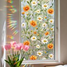 1/3 piezas Película de privacidad para ventana con ramo de flores colorido y arcoíris, panel de vinilo reutilizable para decoración de ventana, decoración de vidrio sin adhesivo, apto para decoración de sala de estar, baño y dormitorio - Multicolor - Ver 5