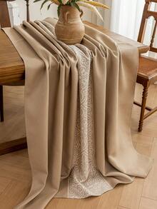 1pc Reindeer Pattern Beige & Coffee Table Cover, Minimalist Nordic Style Tablecloth, Square Tabletop Protector Dustproof Tablecloth, Suitable For Kitchen, Wedding, Coffee Table, Summer And Autumn Events Table Decor Tablecloth Rectangle - New Year Essentials - For Christmas Gift - Coffee Brown - View 8