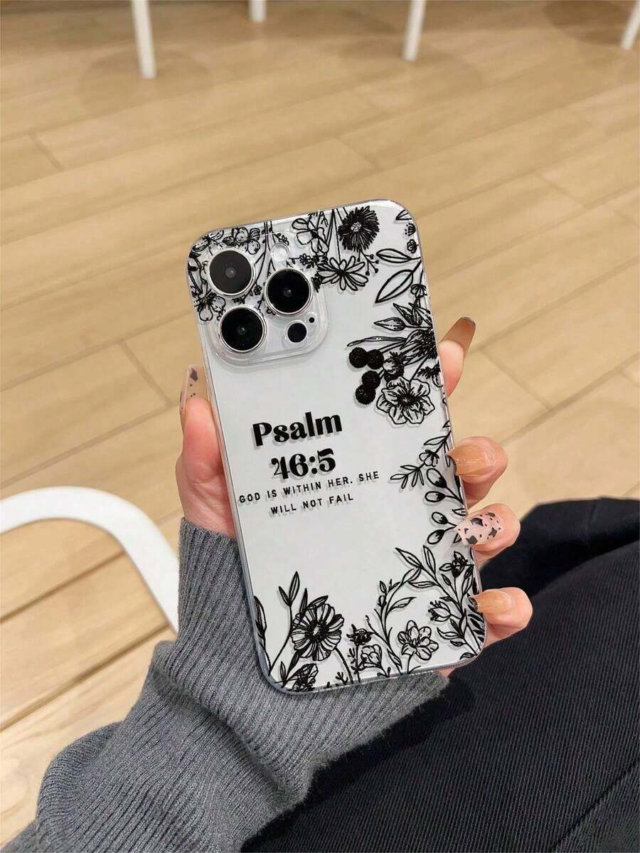 Un par de fundas para teléfono a juego con versículos bíblicos y diseños florales. Fundas para compatibles con las series 16E/15/14/13/12/11/PRO/PLUS/PROMAX/MINI. También se adapta a las series S/A/M/NOTE, S/G/EDGE/E, las series Honor 200/MAGIC/X, las series OPPO RNO/A/F y los modelos de las series 14/Redmi/POCO/NOTE. Transparentes, sencillas, elegantes y duraderas, fabricadas con material TPU protector. Perfectas para San Valentín, Halloween, Navidad, Año Nuevo y todas las ocasiones festivas: una opción ideal para uso personal o para regalar. - transparente - Ver 1