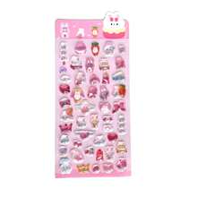 1张3D立体浮雕贴纸，可爱卡通动物图案，如企鹅、猫、兔子、恐龙等，DIY装饰贴纸，可用于剪贴簿、笔记本、手机壳、包包等。