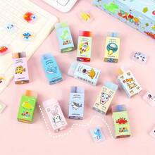 5/10/15pcs Random Creative Cartoon Erasers, Easy To Clean And Not Easy To Tear, Soft And Durable, Not Easy To Break, Paintable Erasers, Cute Sandwich-Shaped Stationery Suitable For Art Students