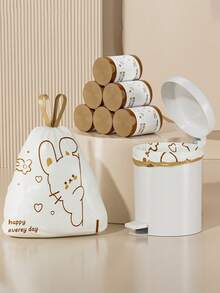 Approx 90 Drawstring Trash Bags, Thick Printed Handles, Suitable For Nursery Diaper Storage, Outdoor Diaper Disposal, Multi-Purpose Disposable Garbage Bags