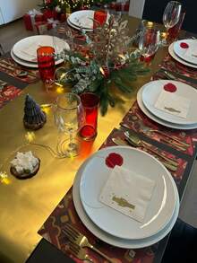 Manteles Navidad Individuales de Papel (paquete 12 piezas) - Rojo - Ver 3