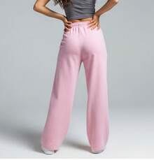 Wide Leg Pants With Flare Leg, Sophisticated Fit, Structured Style, High , Contemporary, Casual, Comfortable, Modern, Chic - Baby Pink - View 2
