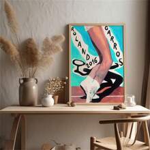 1张罗兰·加洛斯法国网球公开赛2016海报，马克·德斯格朗尚作品，现代法国艺术，石版画，当代墙面艺术海报帆布画墙面装饰画房间家居装饰无框 - 彩色 - 查看 8