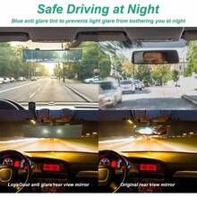 11.81 Inch Panoramic Convex Rearview Mirror - For Car, SUV And Truck Use, Clip On Wide-Angle, Reducing Blind Spots - Black - View 7