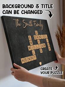 Catygift Customized Name - Instant Family Crossword Game Art - Personalized Framed Canvas Print (Not Celebrity Poster Wall Decor) - Christmas Gift For Family - As Shown - View 8