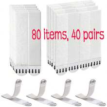 80 Items /40pairs Heavy Duty Picture Hanging Strips, Damage Free Wall Hooks For Frames & Home Decor