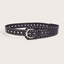 1pc Punk Rock Rivet Asymmetrical Waist Belt, Fashionable Streetwear