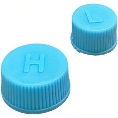 Car A/C Core Caps, Leakproof Conditioning System Seal Kit, R134a Conditioning Repair System Charging Port Caps, High Low Side Pressure Caps 2PCS