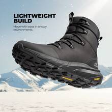Men's Wide Winter Boots Grip On Snow Ice Insulated Waterproof Lightweight Comfortable Hiking Outdoor Boots - Black - View 6