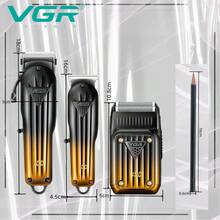 VGR Hair Trimmer Electric Professional Trimmer Set Adjustable Digital Display Clippers Professional Grooming Rechargeable Clippers Set V-644 - Multicolor - View 9