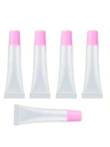 1/5支装 10毫升空PE塑料粉棕色唇彩管唇油容器软挤压管透明润唇膏管带蝴蝶结球钥匙扣，价格实惠，适合作为圣诞礼物、化妆品、化妆工具、廉价商品、礼品、女士礼品、圣诞礼物、赠品、旅行用品、旅行必备品。 - 彩色 - 查看 29