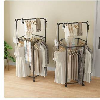 Multifunctional Rotating Hexagonal Drying Rack, Household Clothes Drying Rack, Bedroom Garment Rack, Coat Rack, Storage Rack, Floor-Standing Clothes Drying Rack, Foldable Indoor Laundry Rack, Balcony Clothes Drying Rack