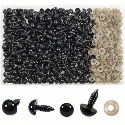 300pcs 10mm Safety Eyes For Amigurumis Craft Crochet Eyes With 300pcs Washers Black Doll Eyes For Crocheting Stuffed Animals Bears Doll Making