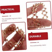 2 En 1 Anillo Piedra Del Zodíaco Cadena Chapada En Oro Collar Pulsera Mal De Ojo Anillos De Apilamiento De Oro os De Rosario Joyas Encantos o De Dedo Cobre Plateado - como se muestra-3 - Ver 6