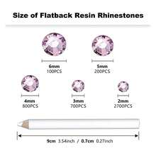 4500PCS Resin Flatback Rhinestone, 2mm 3mm 4mm 5mm 6mm Light Pink Flatback Rhinestones For Tumblers, Nails Art, Mugs, Bottles, Craft Dration, Loose Bling Glitter Gem Stone - 多色112 - 查看 2