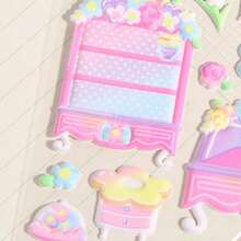 3D卡通粉色贴纸，可爱公主风房间装饰，DIY剪贴簿贴纸，适用于日记本、手工艺品、手机壳、笔记本、包包等。 - 彩色 - 查看 5