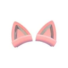 1 Pair - Cute Cat Ear Headphone Covers With V-Shaped Reflective Stripes - Soft Silicone Ear Pads For DJ Streaming And Gaming, Easy To Remove, Gift For DJ/Gaming Girls (E-Sports Setup Decorations) - Hồng - Xem 2