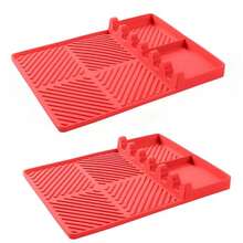 Mata silikonowa do grilla Blackstone z boczną półką – duża, nieelektryczna, do grilla i na przybory, tylko do mycia ręcznego, prostokątna, z włókniny, podkładka chroniąca przed ociekaniem do grillowania na świeżym powietrzu i na blat kuchenny - Wielokolorowe - Zobacz 6