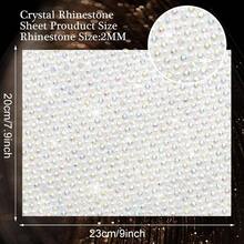 FULZTET Bling Sheet Self Adhesive, 2 Mm Sticky Gem Sticker Crafts, Pink Sheet Adhesive, Glitter Sticker Car Arts Wedding Party Decoration, 9.4x. 9 Inch - White Pearl + Ab Rhinestone - View 3